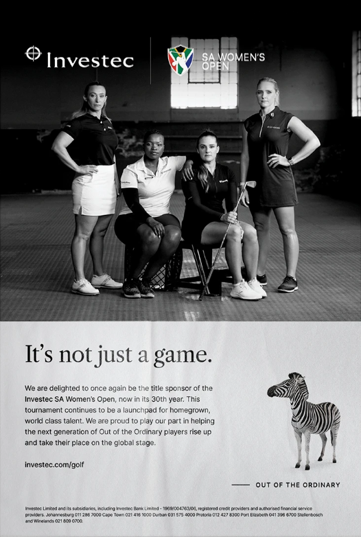 Investec Golf print campaign asset